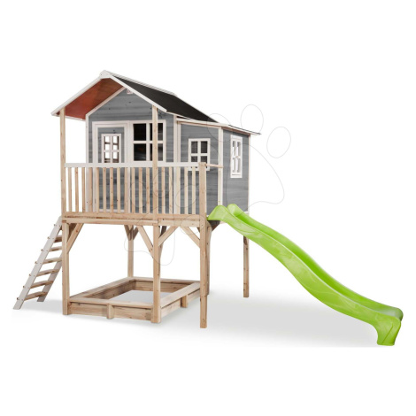 Domček cédrový na pilieroch Loft 750 Grey Exit Toys veľký s vodeodolnou strechou pieskoviskom a 