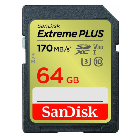 SanDisk SDXC karta 64 GB Extreme PLUS (200 MB/s Class 10, UHS-I U3 V30)