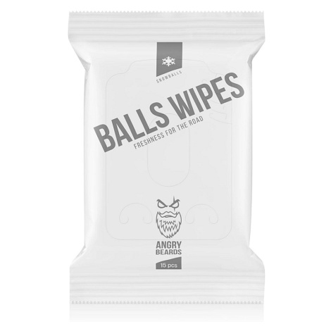 ANGRY BEARDS Snowballs Vlhčené obrúsky pre mužov 15 kusov
