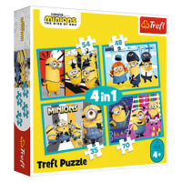 Trefl Puzzle 4v1 - Šťastný svet Mimoňov / Mimoni: Zloduch prichádza