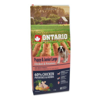 Krmivo Ontario Puppy & Junior Large Chicken & Potatoes 12kg