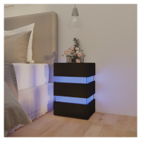 vidaXL Nočný stolík s LED, čierny 45x35x67 cm, kompozitné drevo