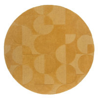 Žltý vlnený okrúhly koberec ø 160 cm Gigi - Flair Rugs