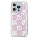 DKNY Liquid Glitter Checkered Pattern Zadný Kryt pre iPhone 15 Pro Pink