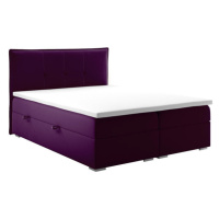 Čalúnená posteľ Violet 180x200, fialová, vr. matraca a topperu