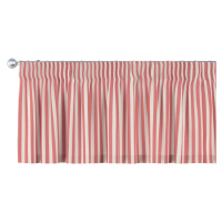 Dekoria Krátky záves na riasiacej páske, červeno-biele prúžky, 260 x 40 cm, Quadro, 136-17