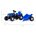 Šlapací traktor s vlečkou Rolly Toys Landini 011841 modrý