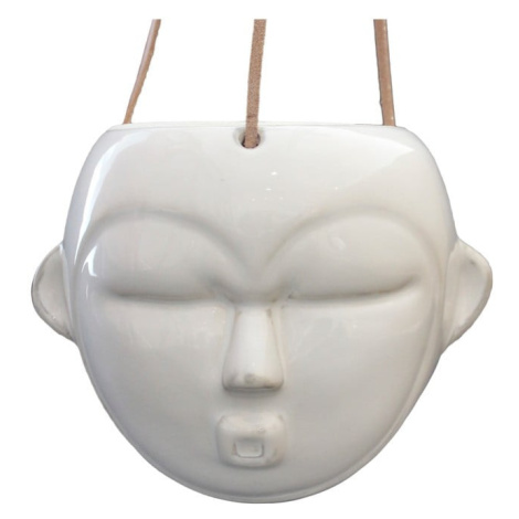 Biely závesný kvetináč PT LIVING Mask, výška 15,2 cm