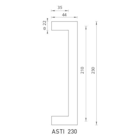 FO - madlo Asti 230 CIM - čierna matná (N52) 210 mm 230 mm