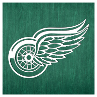 Drevené logo - Detroit Red Wings, Biela