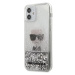 Kryt Karl Lagerfeld KLHCP12SGLIKSL iPhone 12 mini 5,4" silver hardcase Ikonik Liquid Glitter (KL