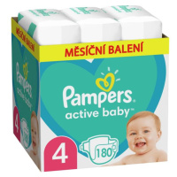 PAMPERS Active Baby 4 (9-14 kg) 180 ks Maxi mesačné balenie - jednorázové plienky