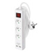 EMOS Predlžovací kábel 2 m / 3 zásuvky / s vypínačom / biely / PVC / s USB / 1,5 mm2, 1902130202