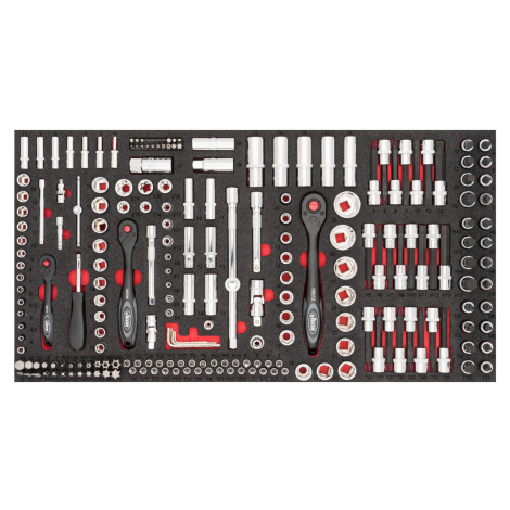 Gola sada s nástrčnými kľúčmi vo výplni do dielenského vozíka  - V4586 Vigor