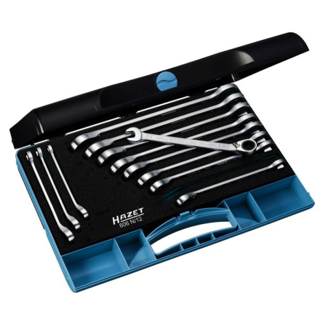 Sada ráčnových očkoplochých klíčů 606N/12 - 12 kusů, 8 - 19 mm - HA196944 Hazet