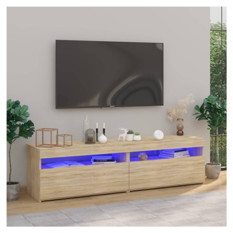 vidaXL TV skrinky 2 ks s LED svetlami dub sonoma 75x35x40 cm