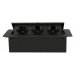 Flush-fitting furniture socket, black, schuko