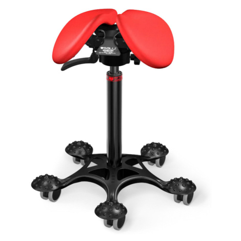 Sedlová stolička Salli SwingFit Farba čalúnenia: Koža - červená #05011, Výška postavy: Vysoká (L