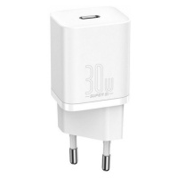 Sieťový adaptér 30W, zásuvka USB typu C, rýchle nabíjanie, Baseus Super SI 1C, biely, továrenský