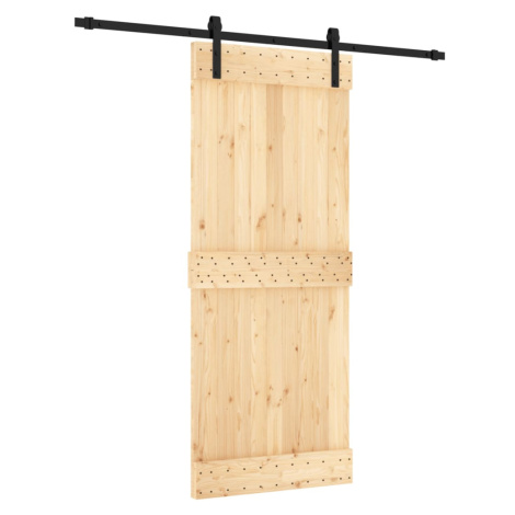vidaXL Posuvné dvere so sadou kovania 85x210 cm borovicový masív