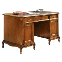 Estila Luxusný rustikálny písací stôl Emociones z masívneho dreva s tromi zásuvkami a dvierkami 