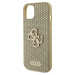 Guess Perforated 4G Glitter Metal Logo Kryt pre iPhone 13, Zlatý