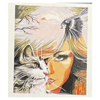 Creatoys Diamantový obrázok Dievča s mačkou 30 x 40 cm