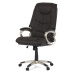AUTRONIC KA-Y293 BR Kancelářská židle, tmavě hnedá kůže, plast v barvě champagne, kolečka pro tv