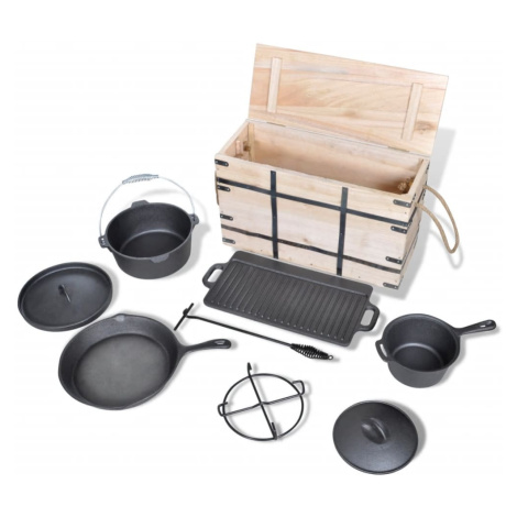 vidaXL Liatinový pekáč sada 9 ks