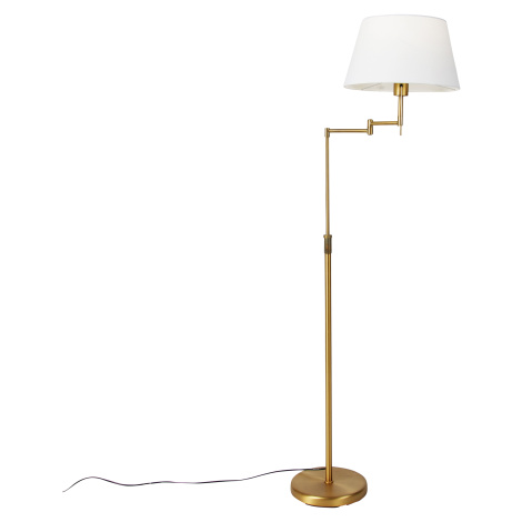 Inteligentná stojaca lampa bronzová s bielym tienidlom vrátane Wifi A60 - Ladas Deluxe QAZQA