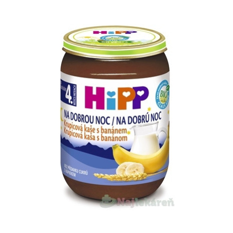 HiPP BIO KAŠA Dobrú noc Krupicová s banánom mliečna 4m+ 190 g