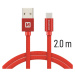 Kábel SWISSTEN Textile, USB-A na USB-C 3.0A, 2m červený