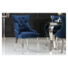 Estila Zámocká chesterfield stolička Eleanor v modrej farbe zo zamatu 97cm