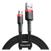Nabíjací a dátový kábel USB, microUSB, 100 cm, 2400 mA, s ochranou proti zlomeniu, vzor šnúrky, 