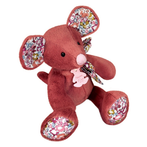 Doudou Histoire d´Ours Plyšová kamarátka tmavo ružová myška 25 cm