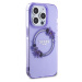 Guess PC/TPU Flowers Ring Glossy Logo MagSafe Zadný Kryt pre iPhone 15 Pro Purple