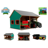 Kids Globe Farming drevená garáž 44x53x37cm 1:16 pre 2 traktory