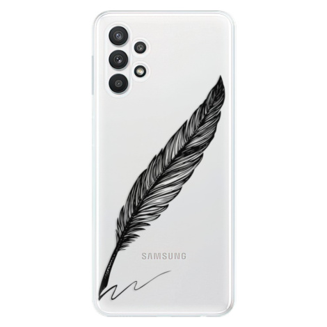 Odolné silikónové puzdro iSaprio - Writing By Feather - black - Samsung Galaxy A32