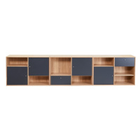 Čierna nízka komoda v dekore duba 267x61 cm Mistral - Hammel Furniture