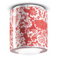 PI stropné svietidlo, kvetinový vzor, Ø 12,5 cm červená/biela