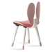 Detská stolička zajačik flamenco - ružová/biela