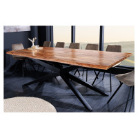 Estila Industriálny jedálenský stôl Steele Craft zo sheeshamového dreva s nožičkami v tvare hvie