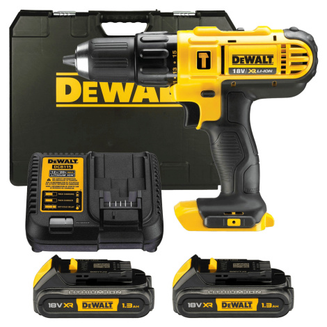 DEWALT 18V XR Aku vŕtačka s príklepom, 2x 1,3 Ah DCD776C2-QW