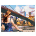 Maľovanie podľa čísel - ŽENA PRI BROOKLYN BRIDGE V NEW YORKU Rámovanie: bez rámu a bez vypnutia 