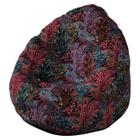 Dekoria Sedací vak + výplň, farebný kvetinový motív na čiernom pozadí, Ø60 x 105 cm, Intenso Pre