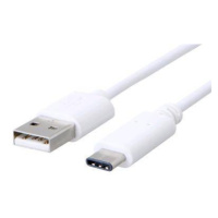 Kábel C-TECH USB 2.0 AM na Type-C kábel (AM/CM), 2m, biely