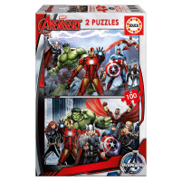 Detské puzzle Avengers Educa 2x100 dielov 15771 farebné