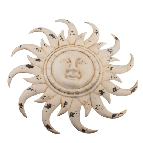 Biela nástenná kovová dekorácia Dakls Sun