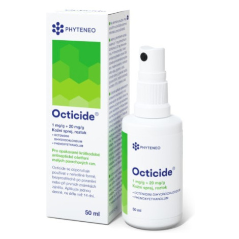 Octicide 1 mg/g + 20 mg/g dermálny roztokový sprej 50 ml