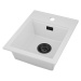 Sink Quality Ferrum New 4050, 1-komorový granitový drez 400x500x185 mm + čierny sifón, biela, SK